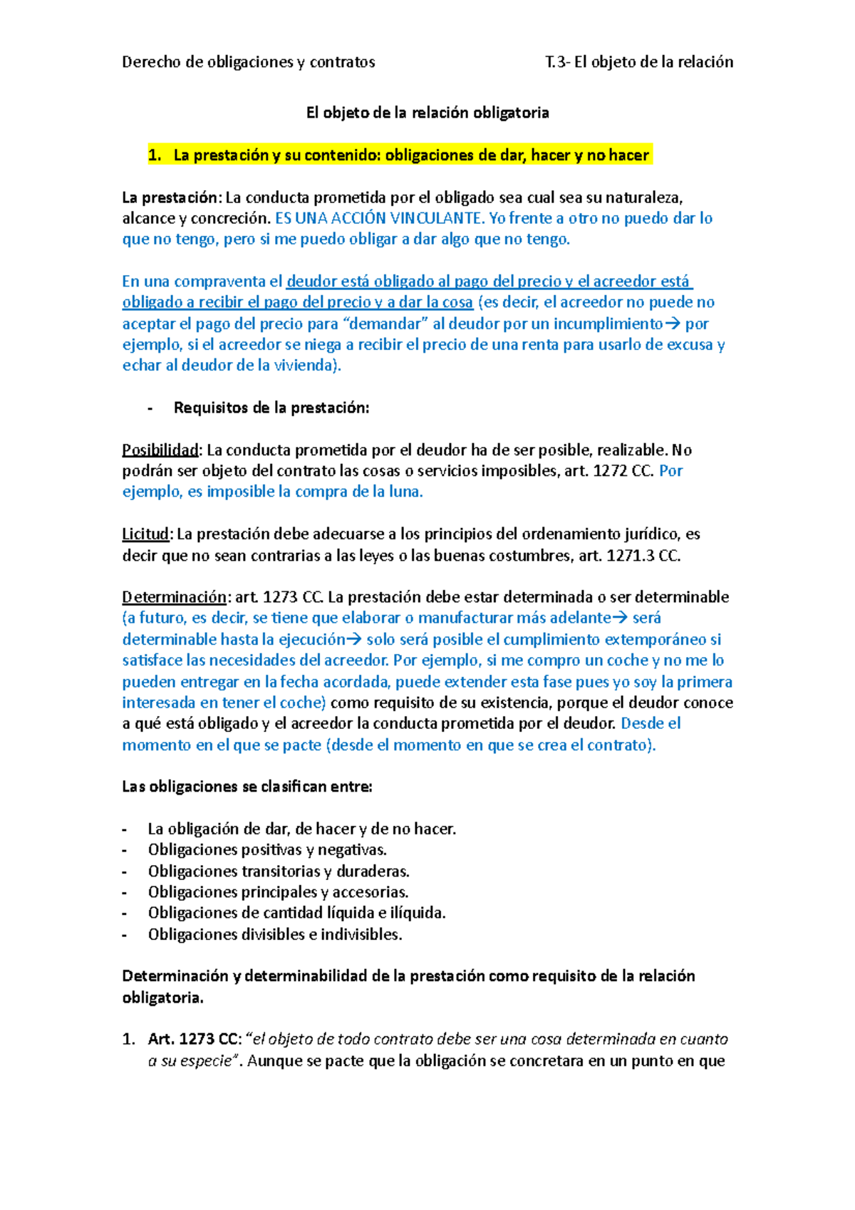 TEMA 3 - apuntes de obligaciones y contratos. muy bien hechos y ...
