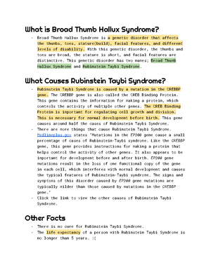 Rubinstein-Taybi syndrome (broad thumb-hallux syndrome)