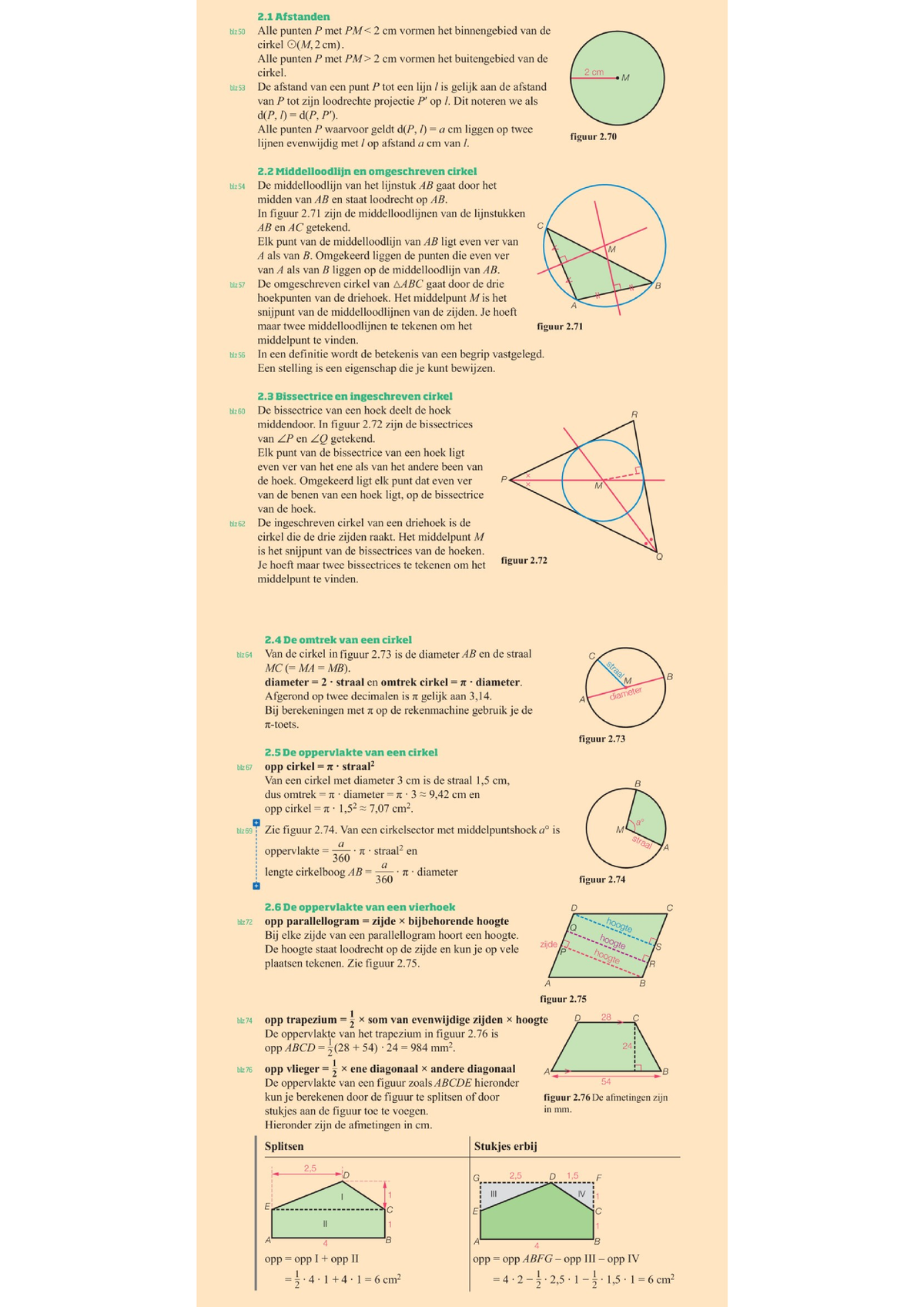 Samenvatting hoofdstuk 2 vlakke figuren wiskunde - Wiskunde - Studeersnel