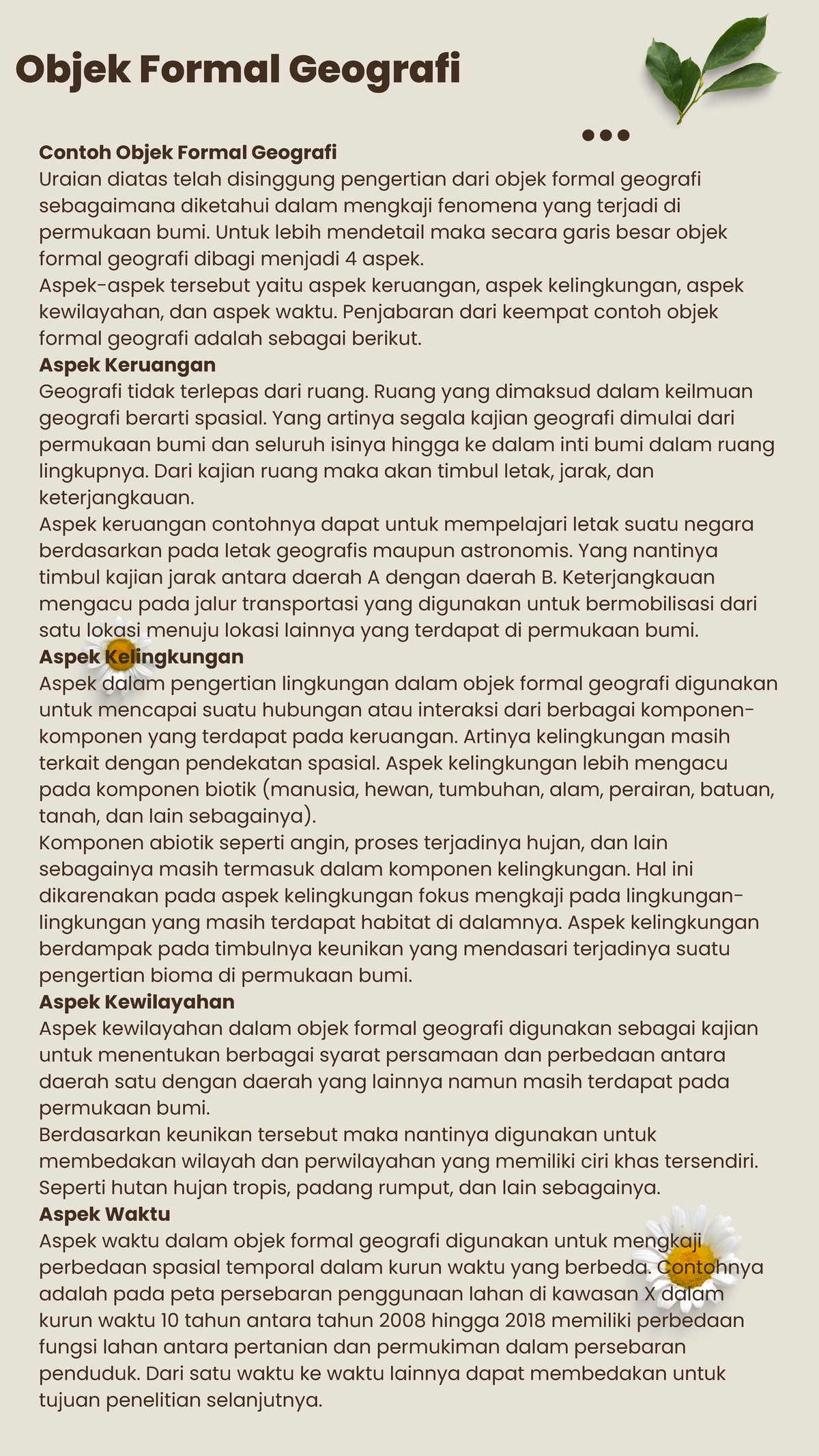 5. Contoh Objek Formal Geografi - Contoh Objek Formal Geografi Uraian ...