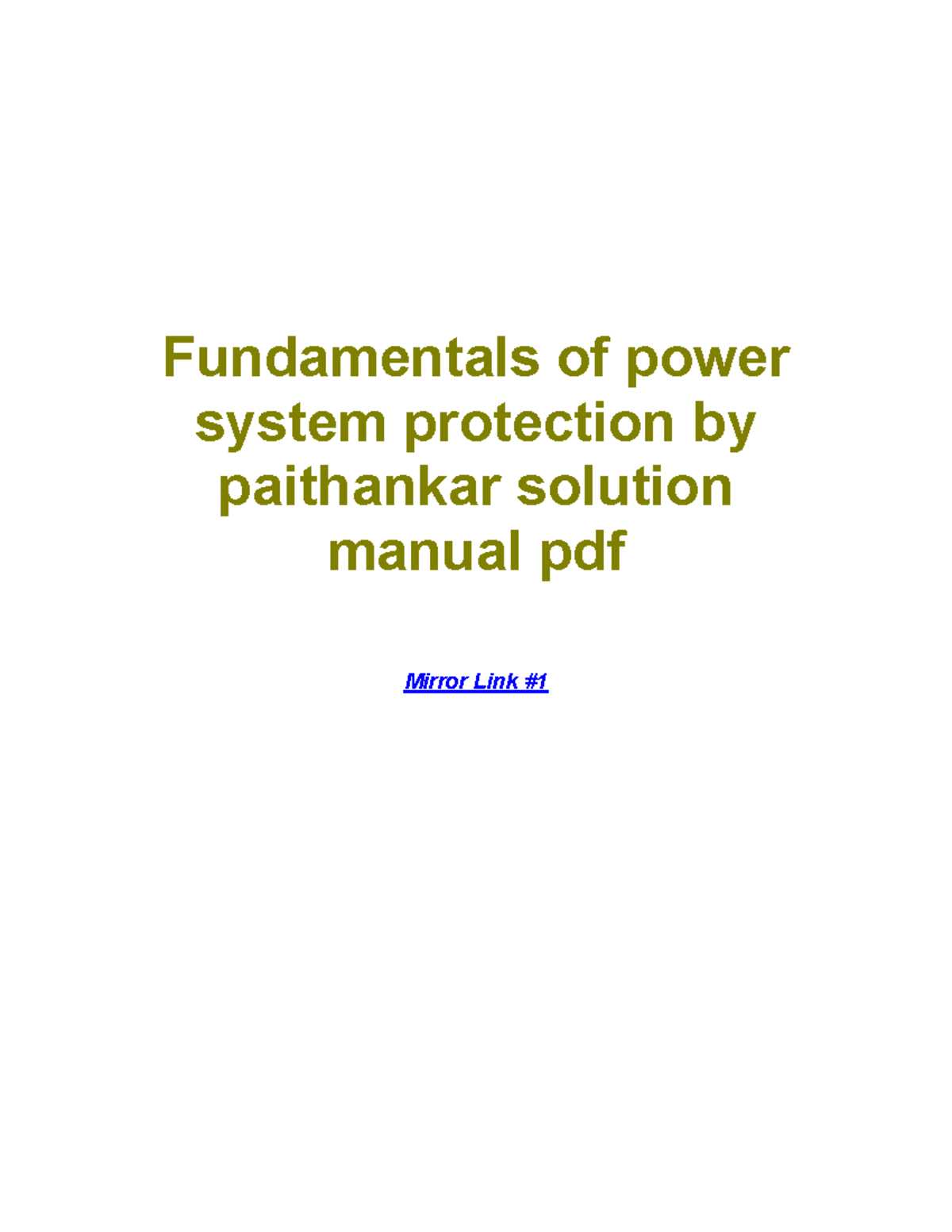 Power Generation factor Fundamentals of power system protection by