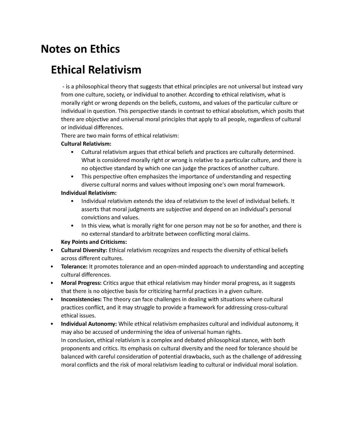 research paper on ethical relativism