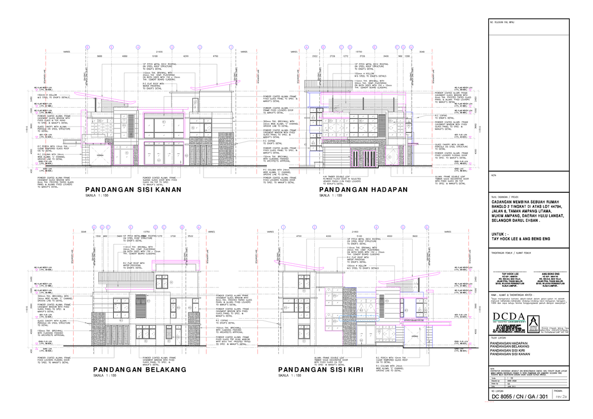 4-elevation-view-of-2-storey-house-bungalow-boundary-line