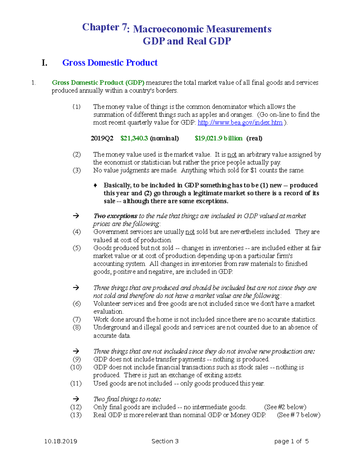 Chapter 07 F19 - Lecture notes 7 - Chapter 7: Macroeconomic ...
