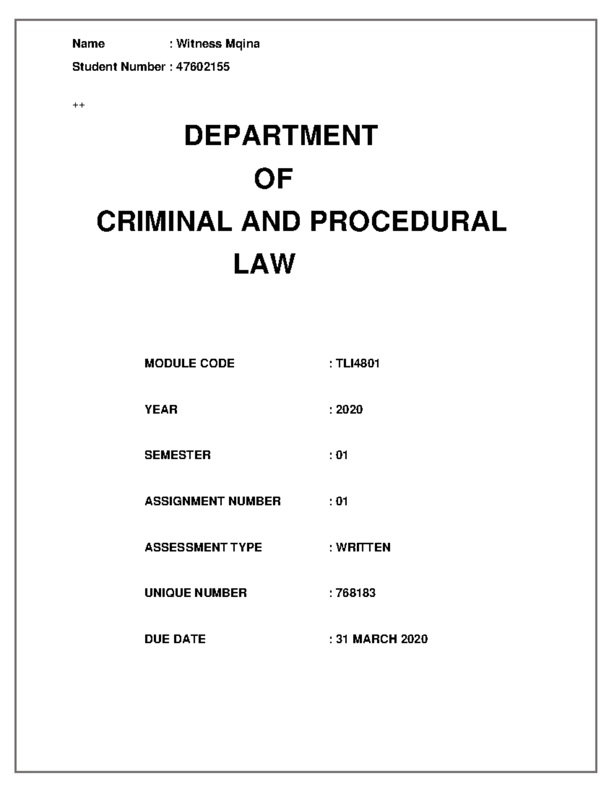 Unisa assignment date image
