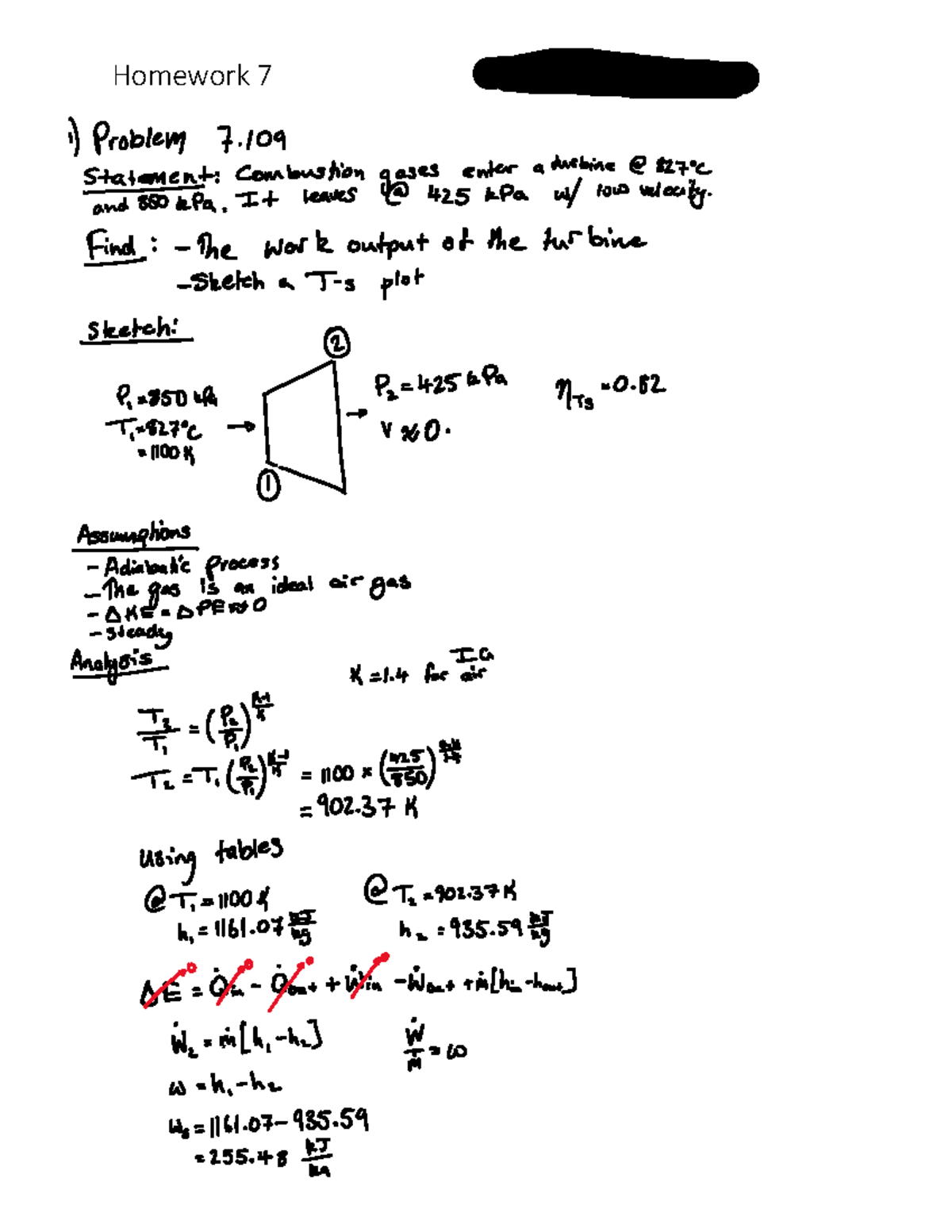 thermodynamics homework answers