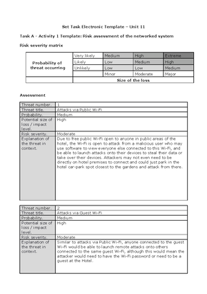 Part B - Task 4 Merit - Jan 2022 Mock - Set Task Electronic Template ...