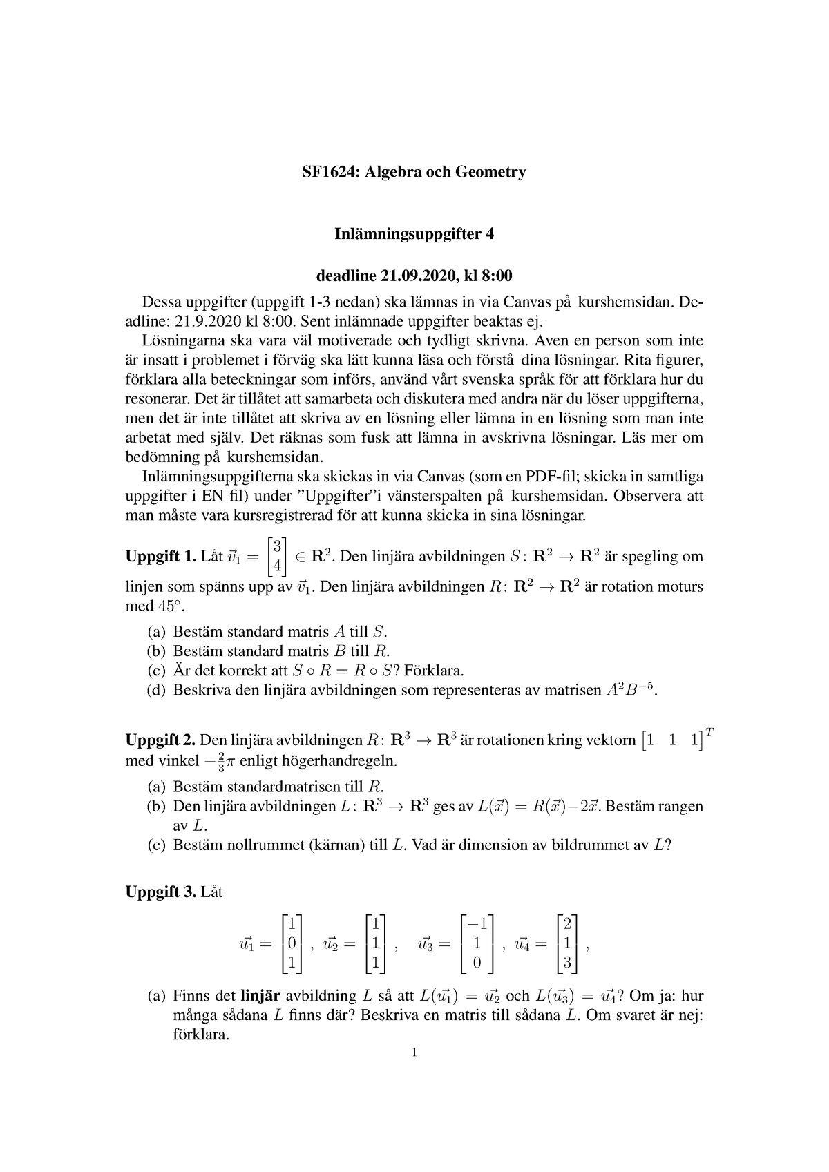 Blad4-20 - Modul 4 Info - SF1624: Algebra Och Geometry Inl ...