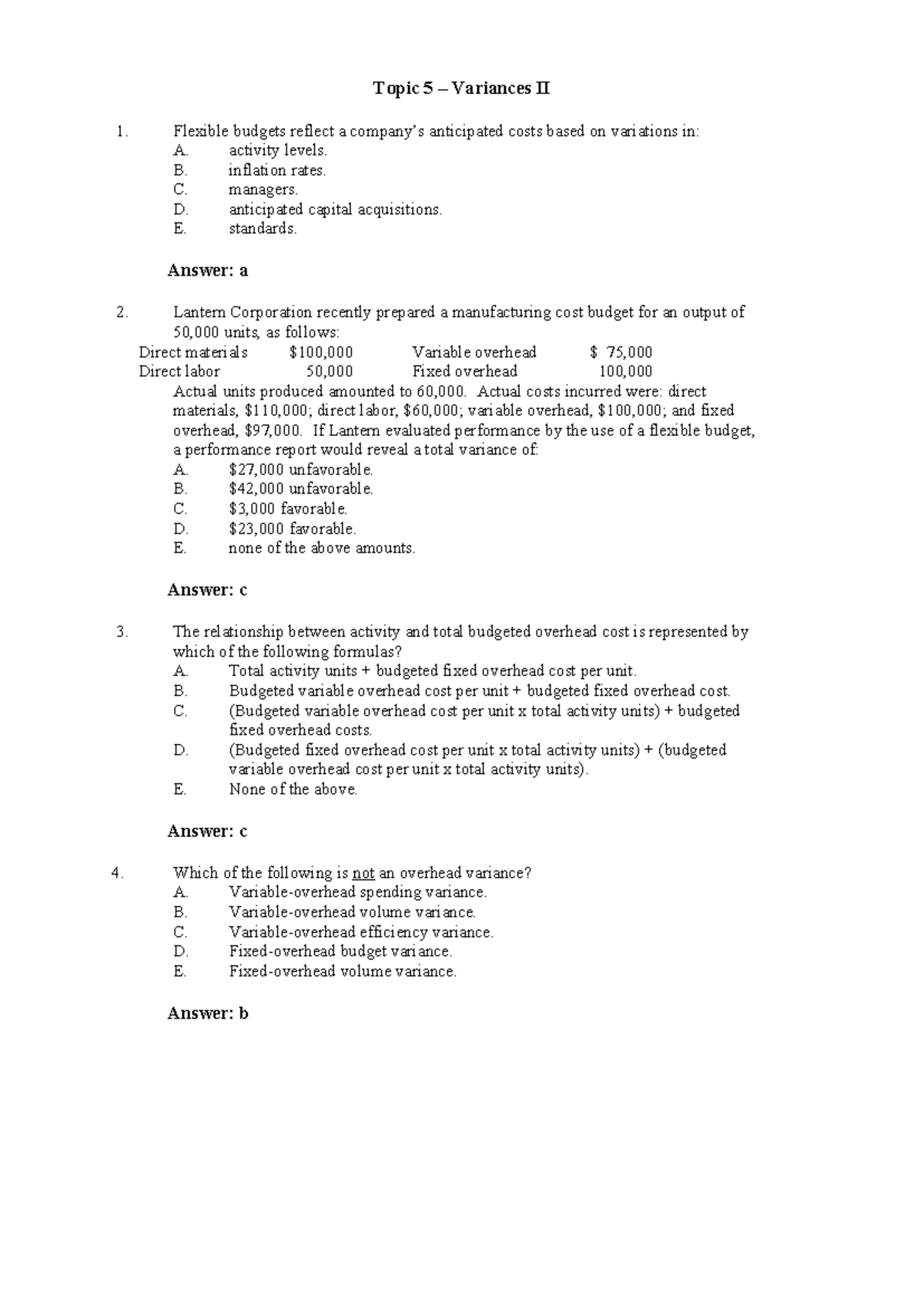 Topic 5 With Answers - Module5 - Topic 5 – Variances II 1. Flexible ...