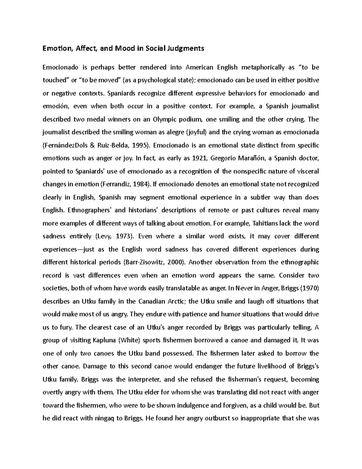 Emotion, Affect, and Mood in Social Judgments - Emotion, Affect, and ...