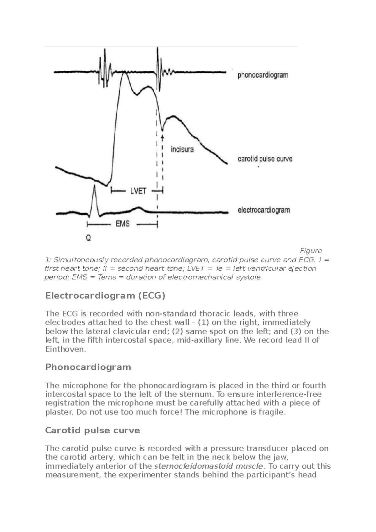 Practicals - Answ - Figure 1: Simultaneously recorded phonocardiogram ...