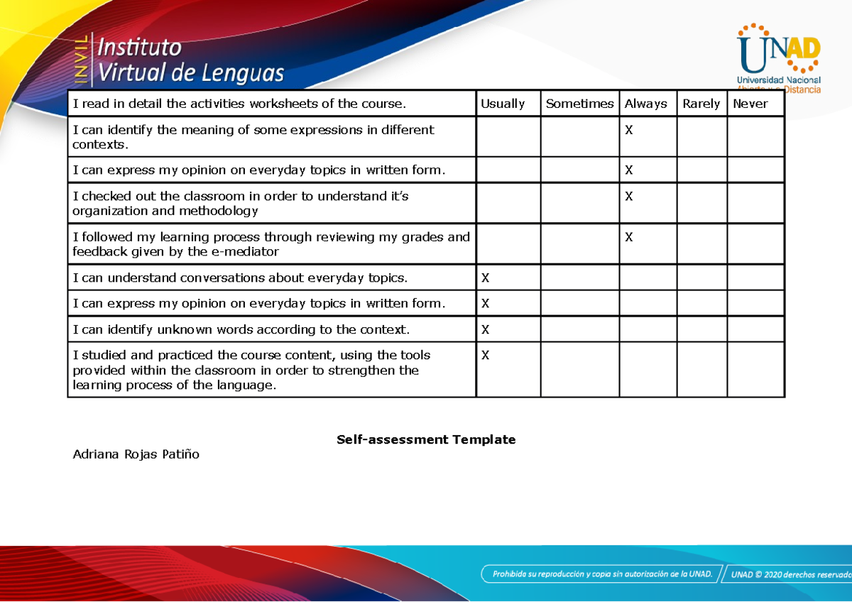 Annex 1 - Informe De Autoevaluacion - I Read In Detail The Activities ...