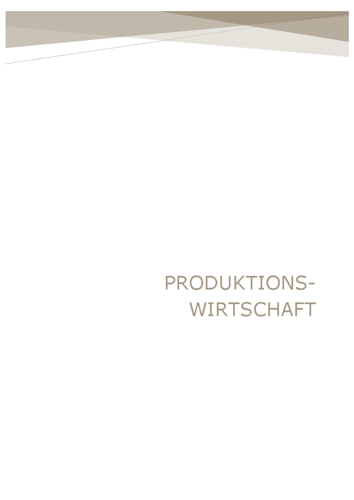 Produktionswirtschaft