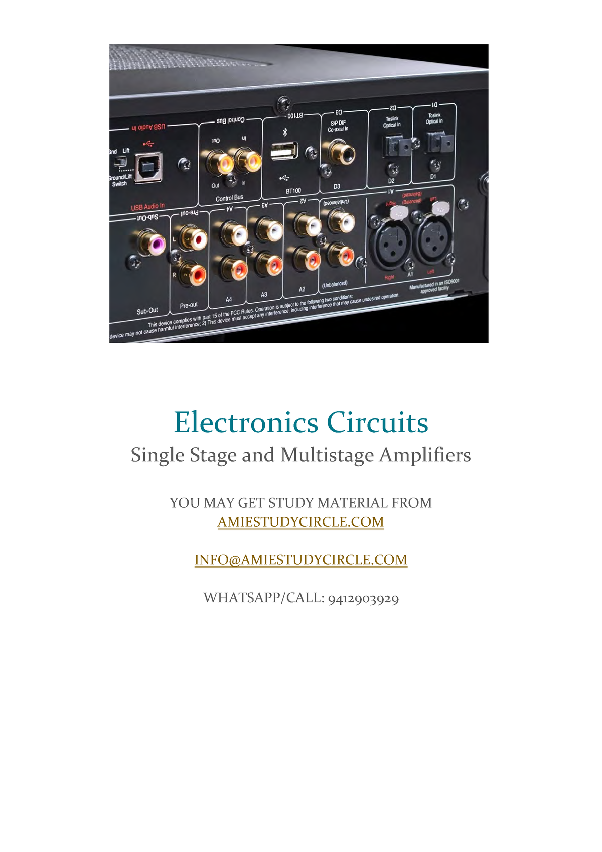 Free-samples Amie Chapters Single Stage And Multi Stage Amplifiers-sec ...