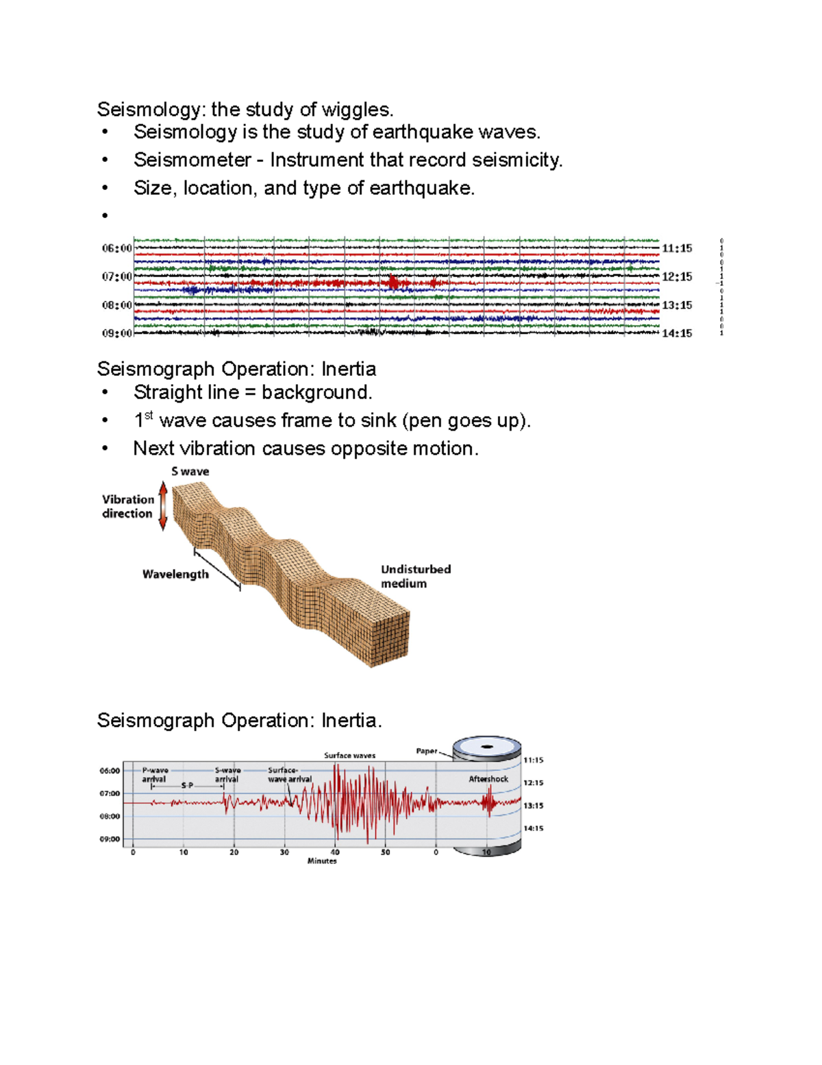 Seismology - Prof Casale - Seismology: the study of wiggles ...