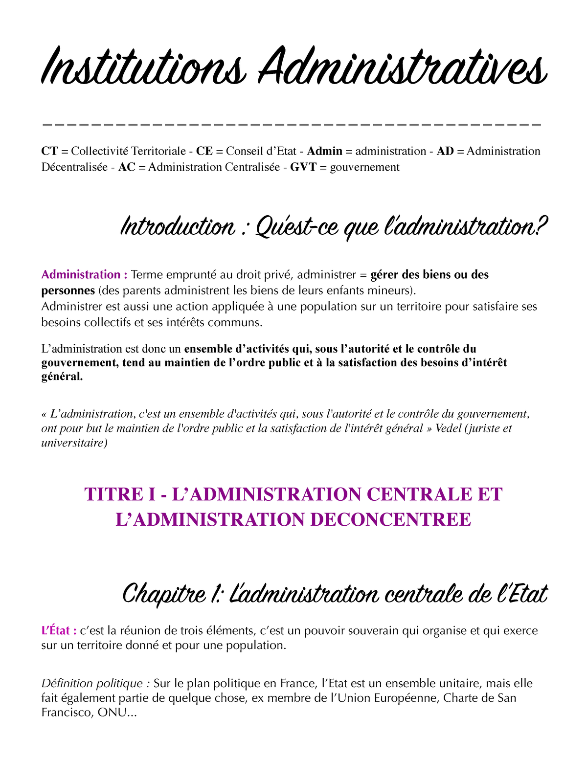 CM IA Olga - Cours Complet D'institutions Administratives 2020-2022 ...