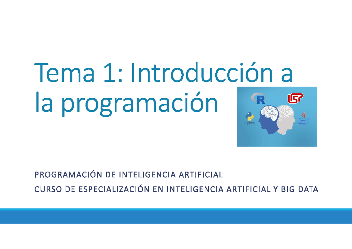 Tema 1 Introducción A La Programación Tema 1 Introducción A La Programación ProgramaciÓn De 5994