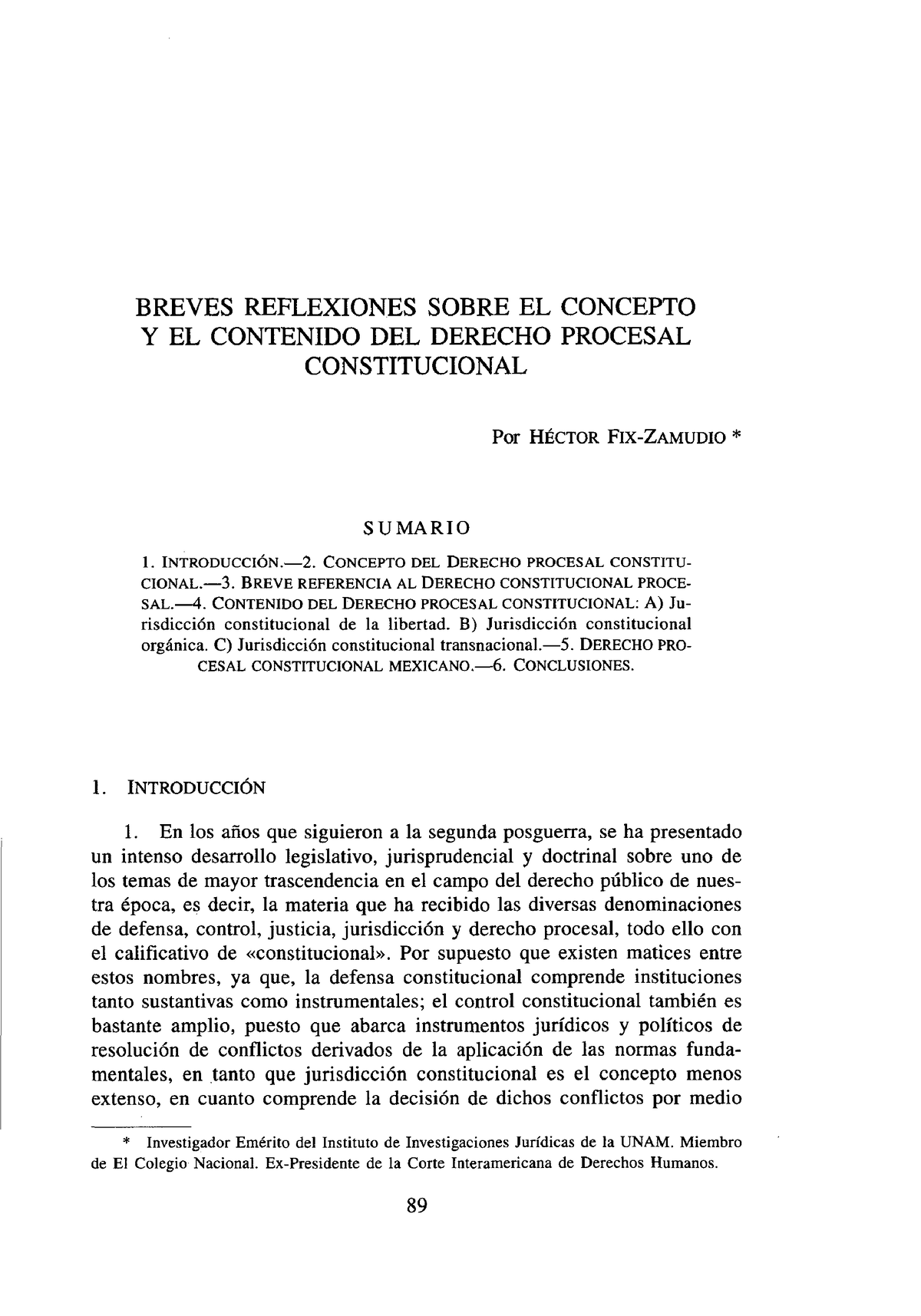 Breves Reflexiones Sobre EL Concepto Y Contenido DEL Derecho Procesal ...