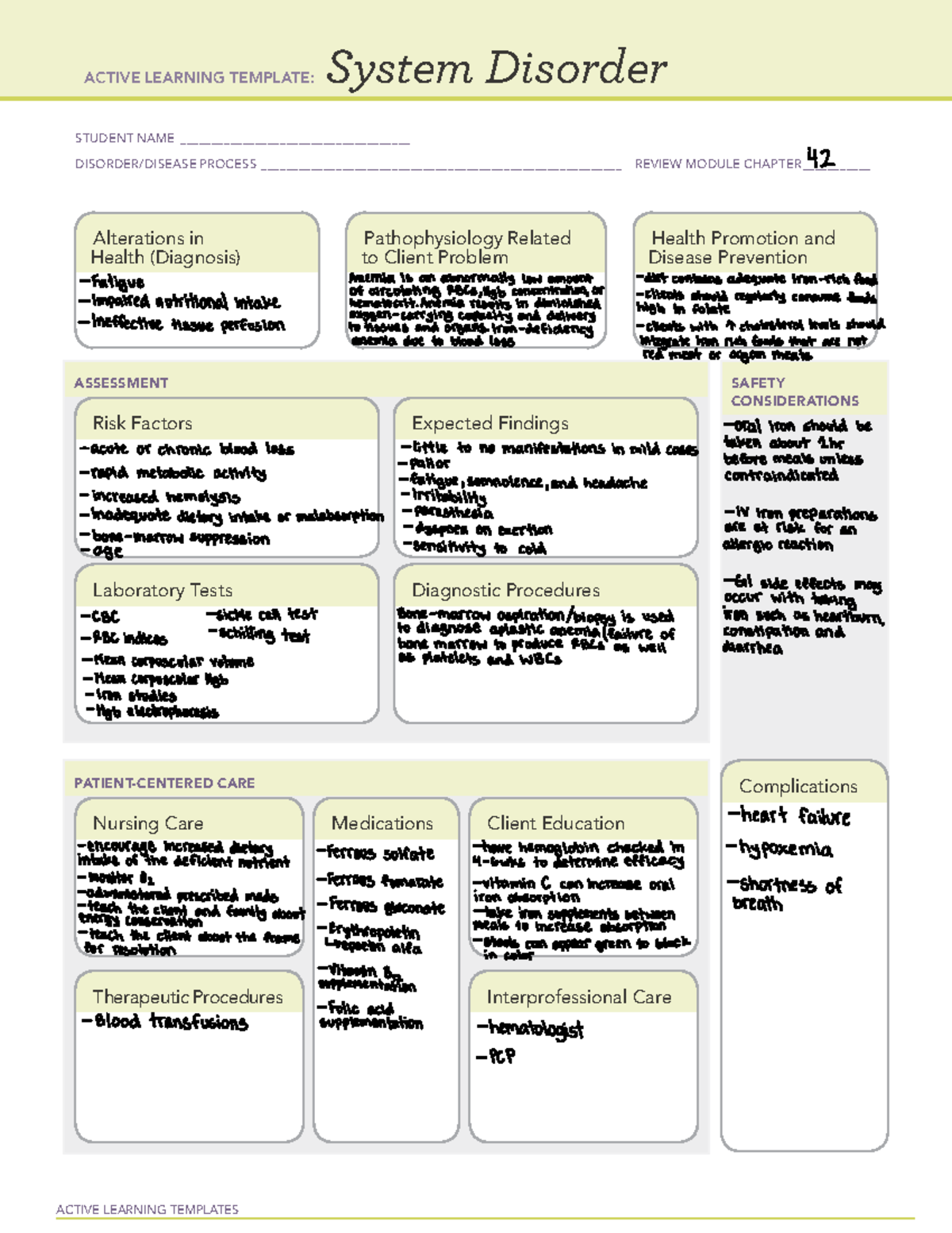 System disorder restricted 2 - ACTIVE LEARNING TEMPLATES System ...