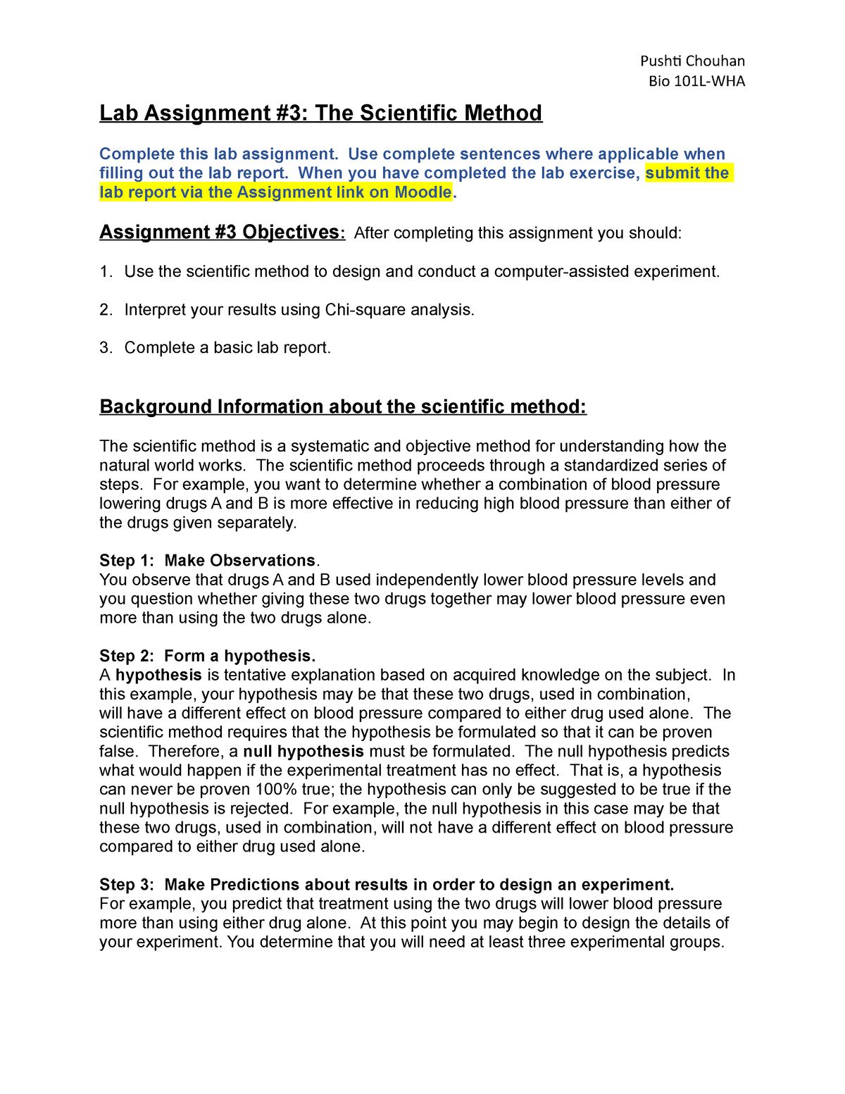 scientific method project essay