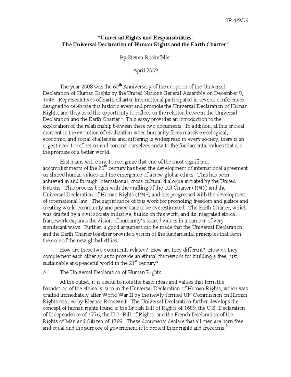 Universal Rights and Responsibilities 4 01 2009 2 - “Universal Rights ...