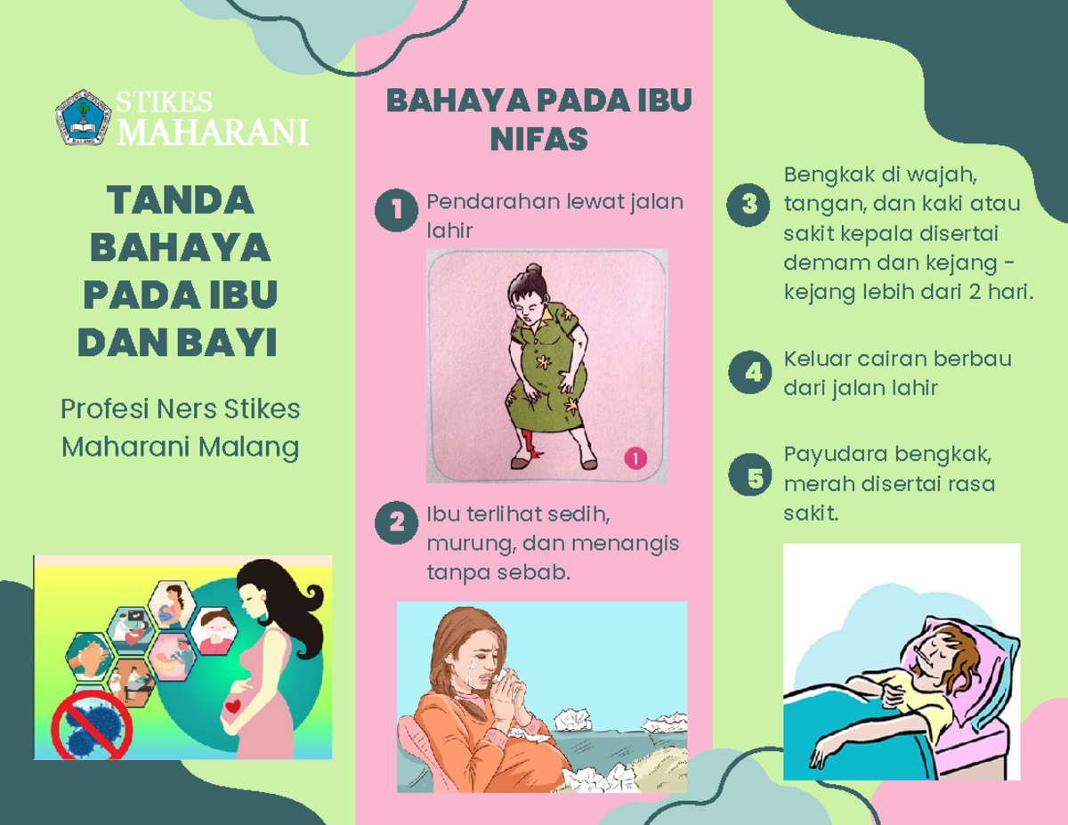 Leaflet SAP Ibu dan Bayi - BAHAYA PADA IBU NIFAS Pendarahan lewat jalan ...