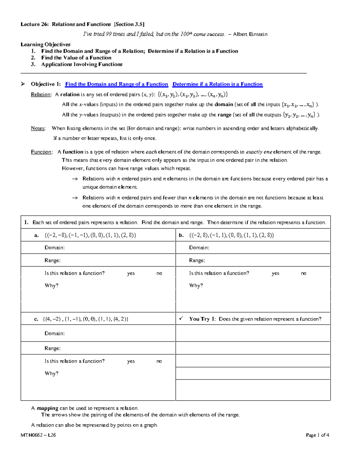 0662 L26 Relations And Functions Lecture 26 Relations And