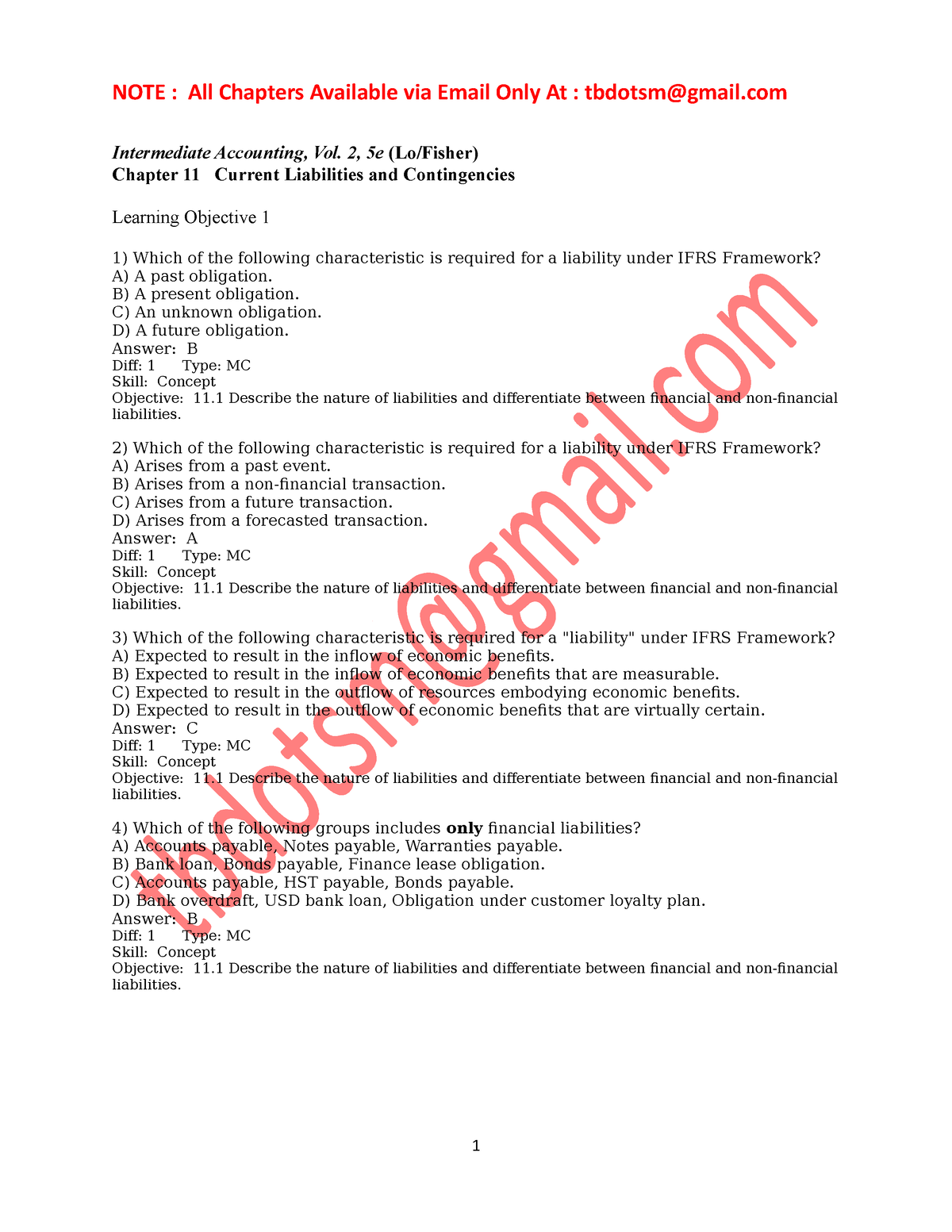 Test Bank And Solutions For Intermediate Accounting, Volume 2, 5th ...