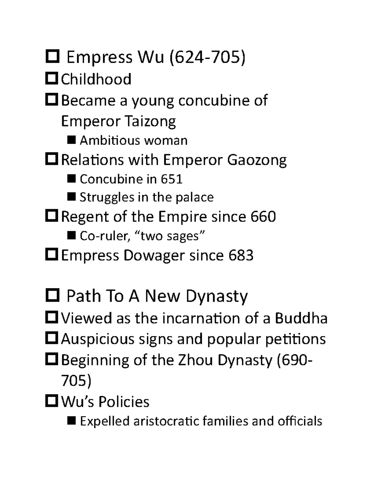 Empress Wu 71356) Flourishing age of Kaiyuan (713741) “There was no