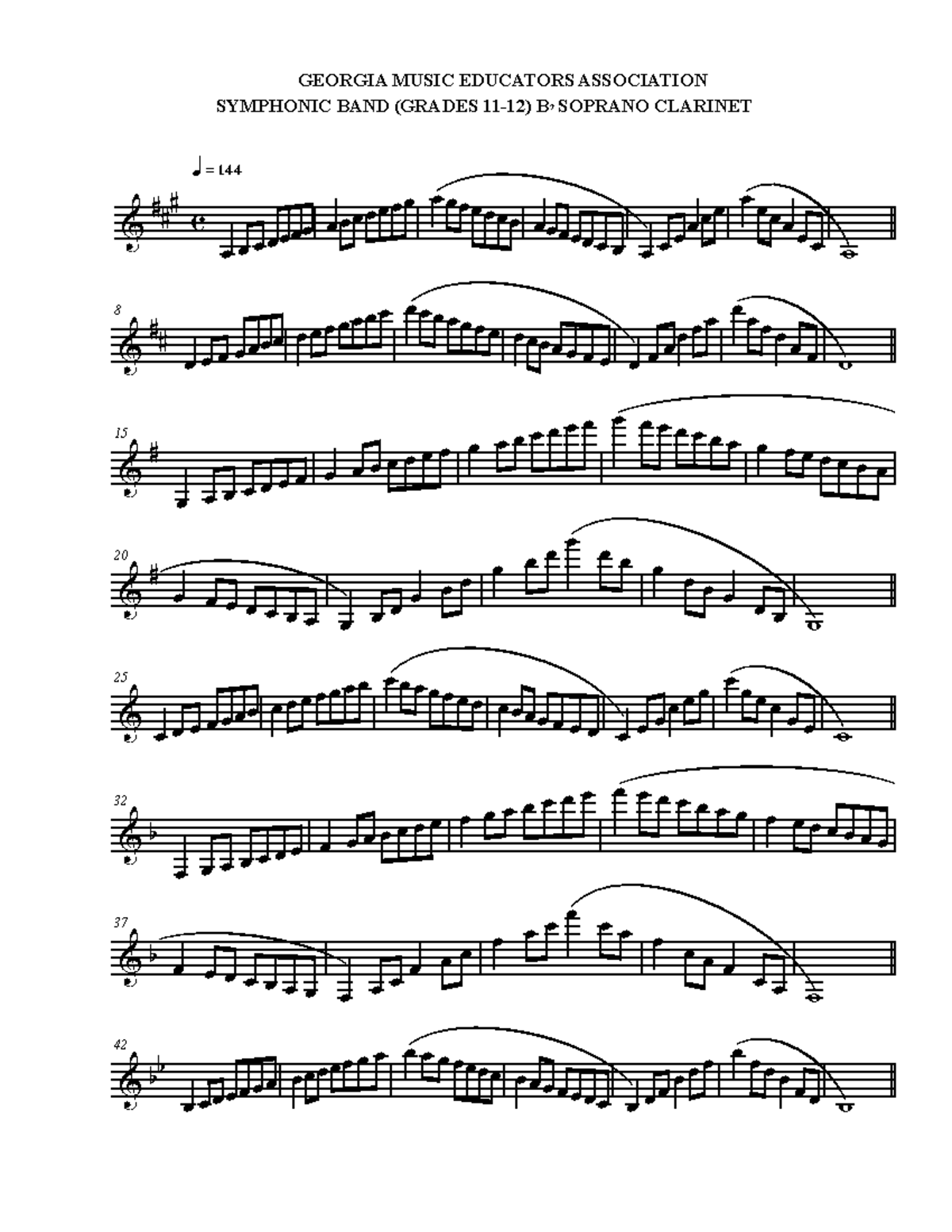 11-12 GMEA All State Scales - & c œ œ œ œ œ œ œ q = 144 œ œ œ œ œ œ œ œ ...