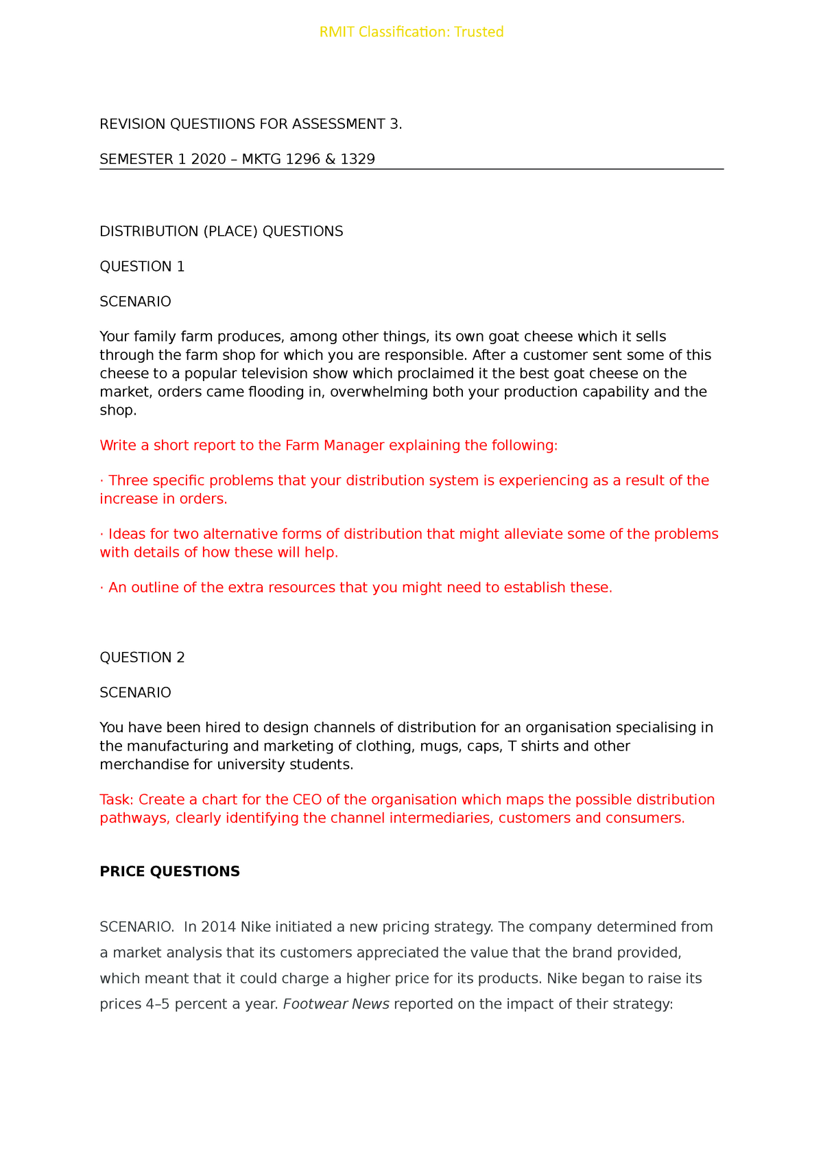 marketing principles rmit assignment 1