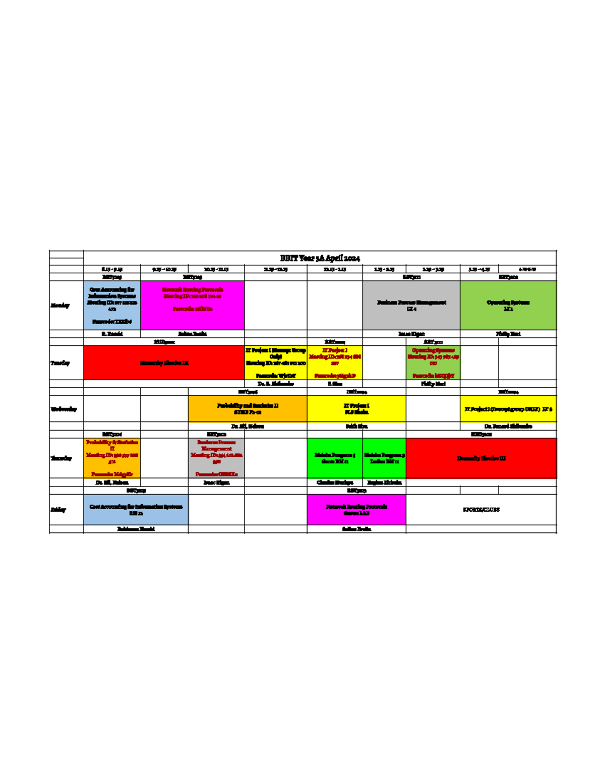 Updated BBIT 3.1A April Timetable - Business in Information Technology ...