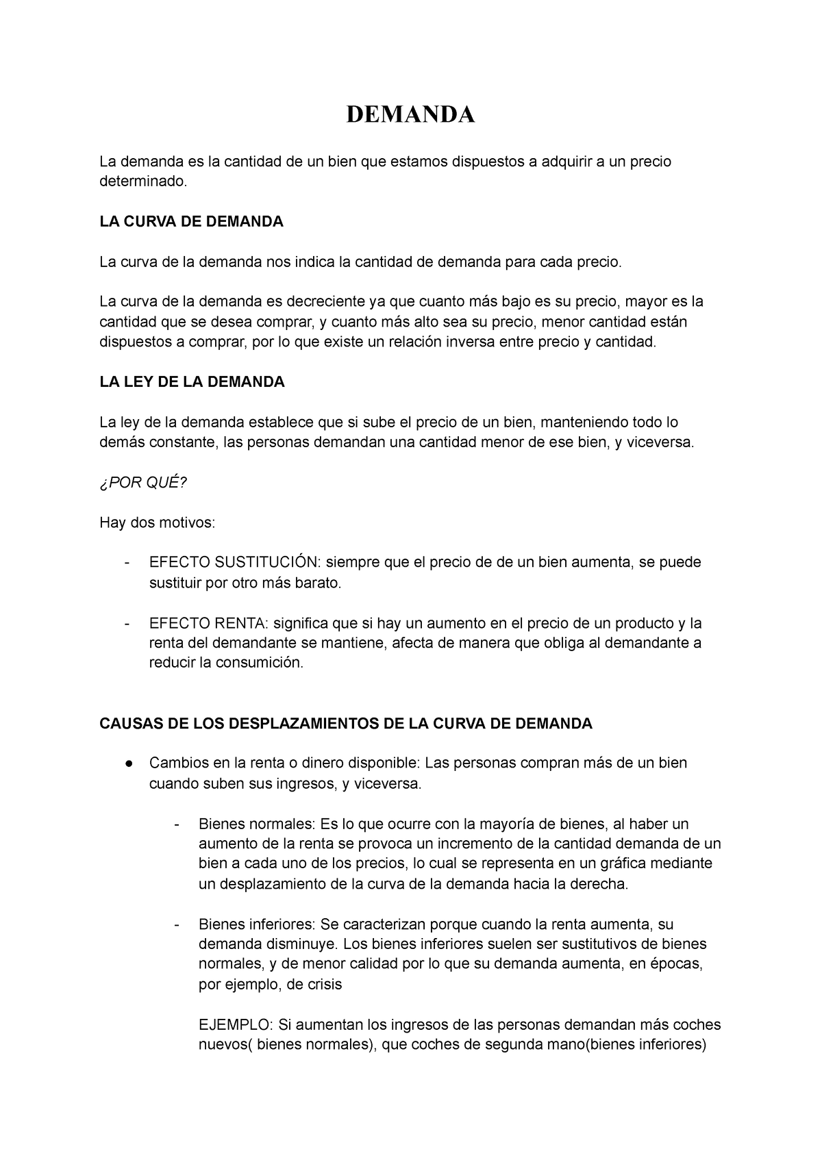 psicologia del comport - DEMANDA La demanda es la cantidad de un bien ...