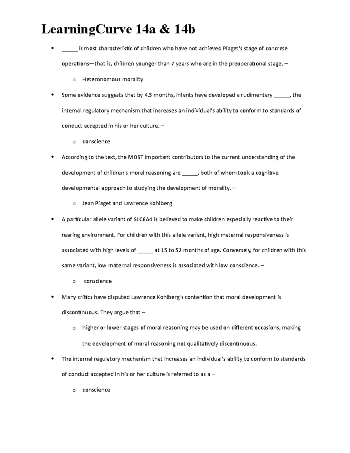 Learning Curve 14a 14b Child Psychology is most