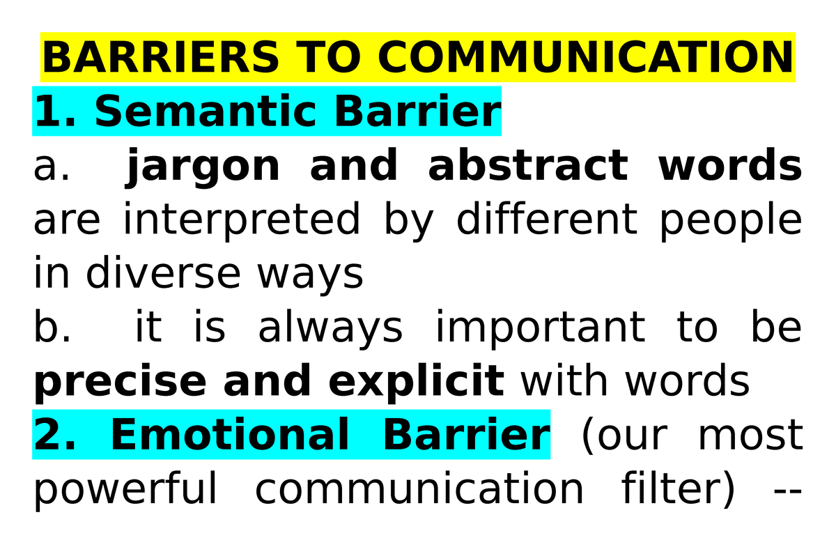 Barriers TO Communication Visual AID - BARRIERS TO COMMUNICATION 1 ...