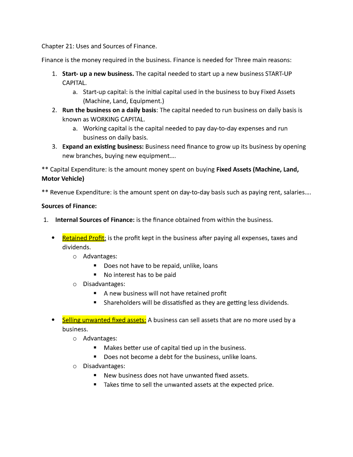 chapter-21-igcse-notes-for-sources-of-finance-chapter-21-uses-and