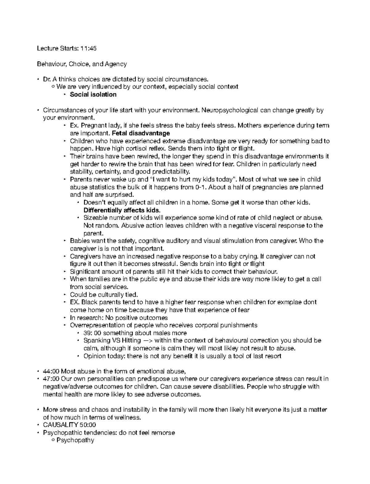 Hlth 260 May 18, 2022 - Study Notes - Lecture Starts: 11: Behaviour ...