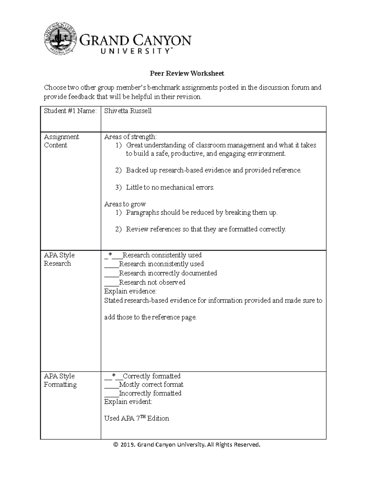 Topic 5 Peer Review - Peer Review Worksheet Choose two other group ...