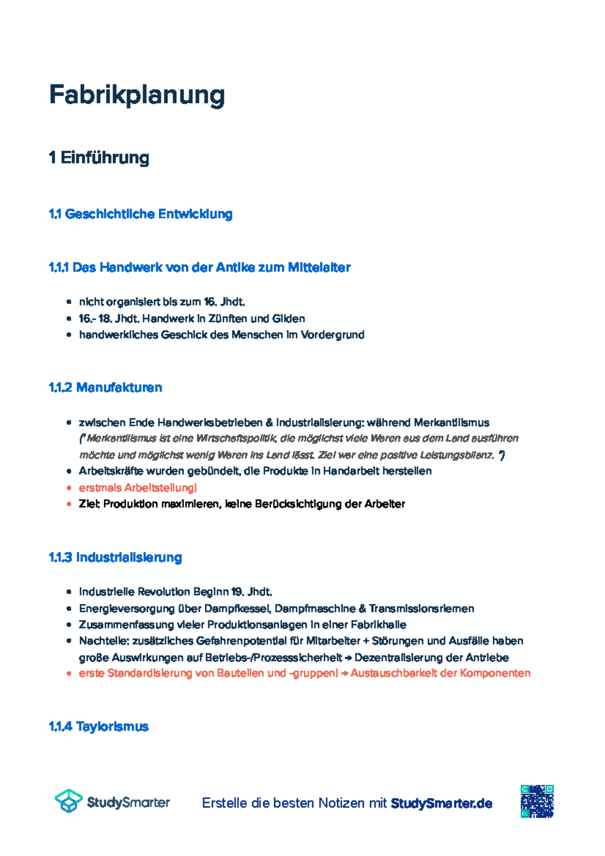 Fabrikplanung Studysmarter - Fabrikplanung 1 Einführung 1 .1 ...