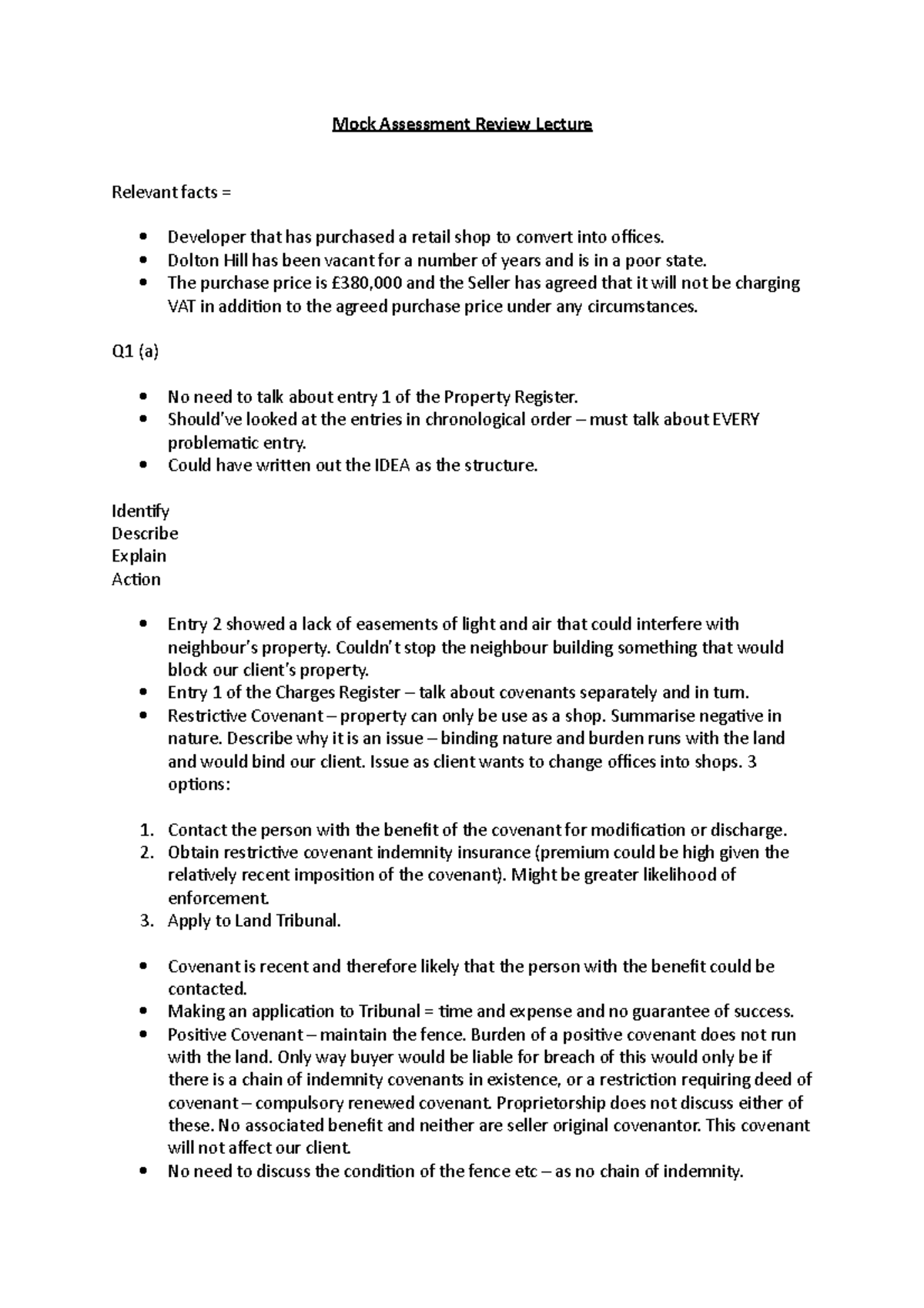 Mock Assessment Review Lecture - Mock Assessment Review Lecture ...