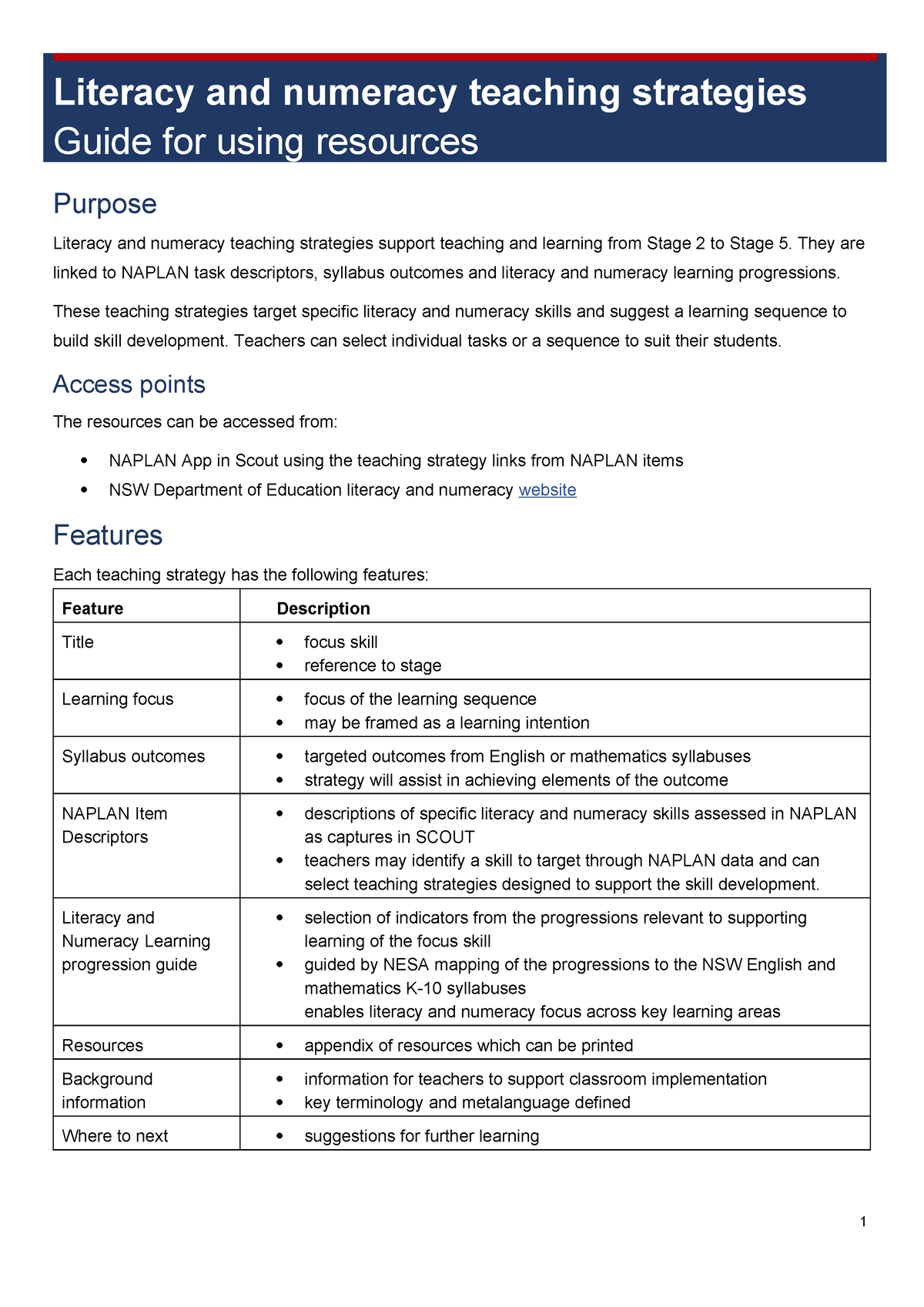 Guide For Using Literacy And Numeracy Teaching Strategies - Literacy ...