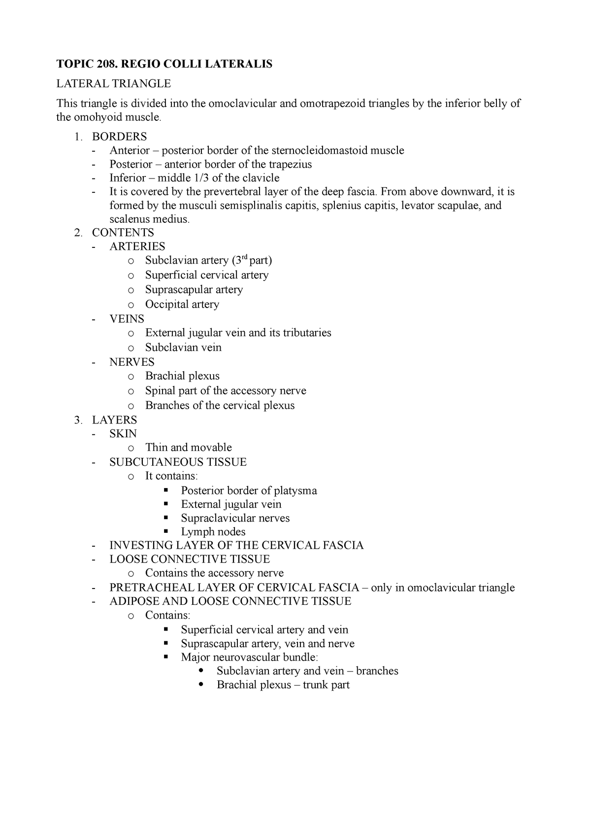 Topic 208. Regio Colli Lateralis - StuDocu