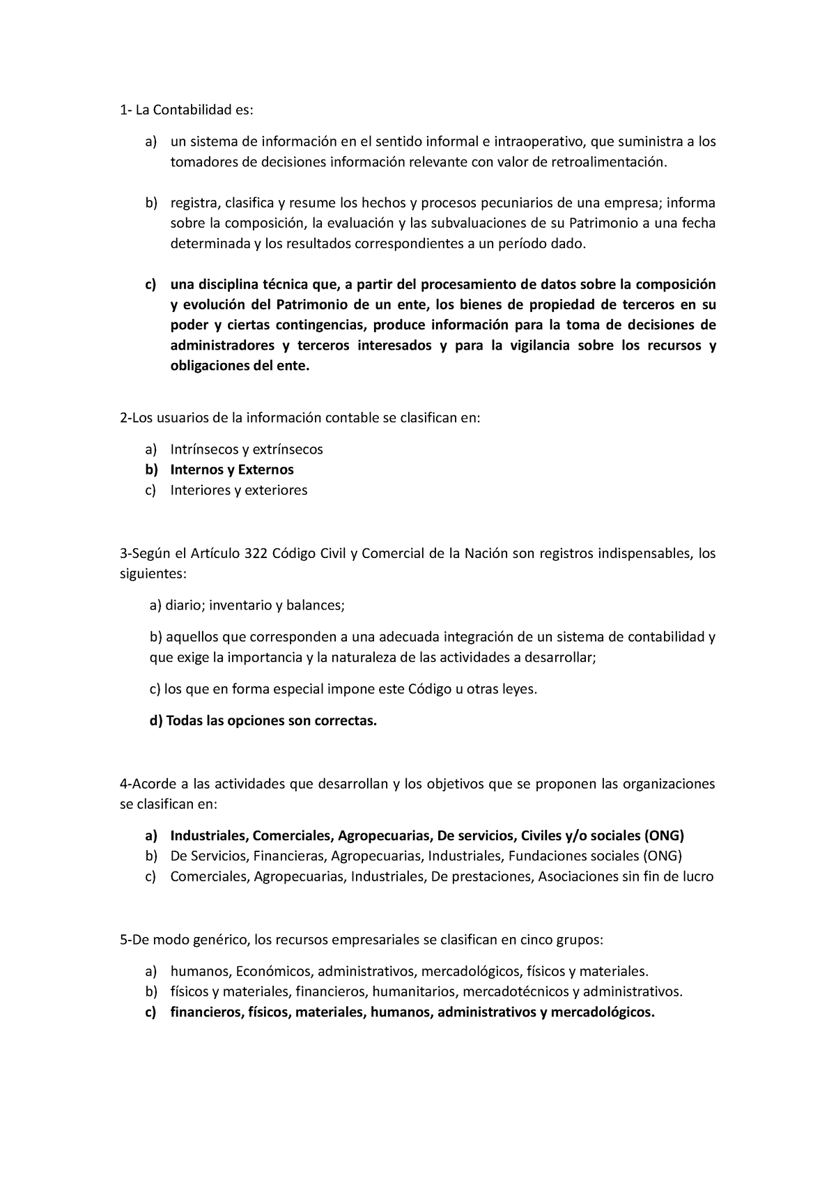 Cuestionario EP 1 Unidades I Y II - 1- La Contabilidad Es: A) Un ...