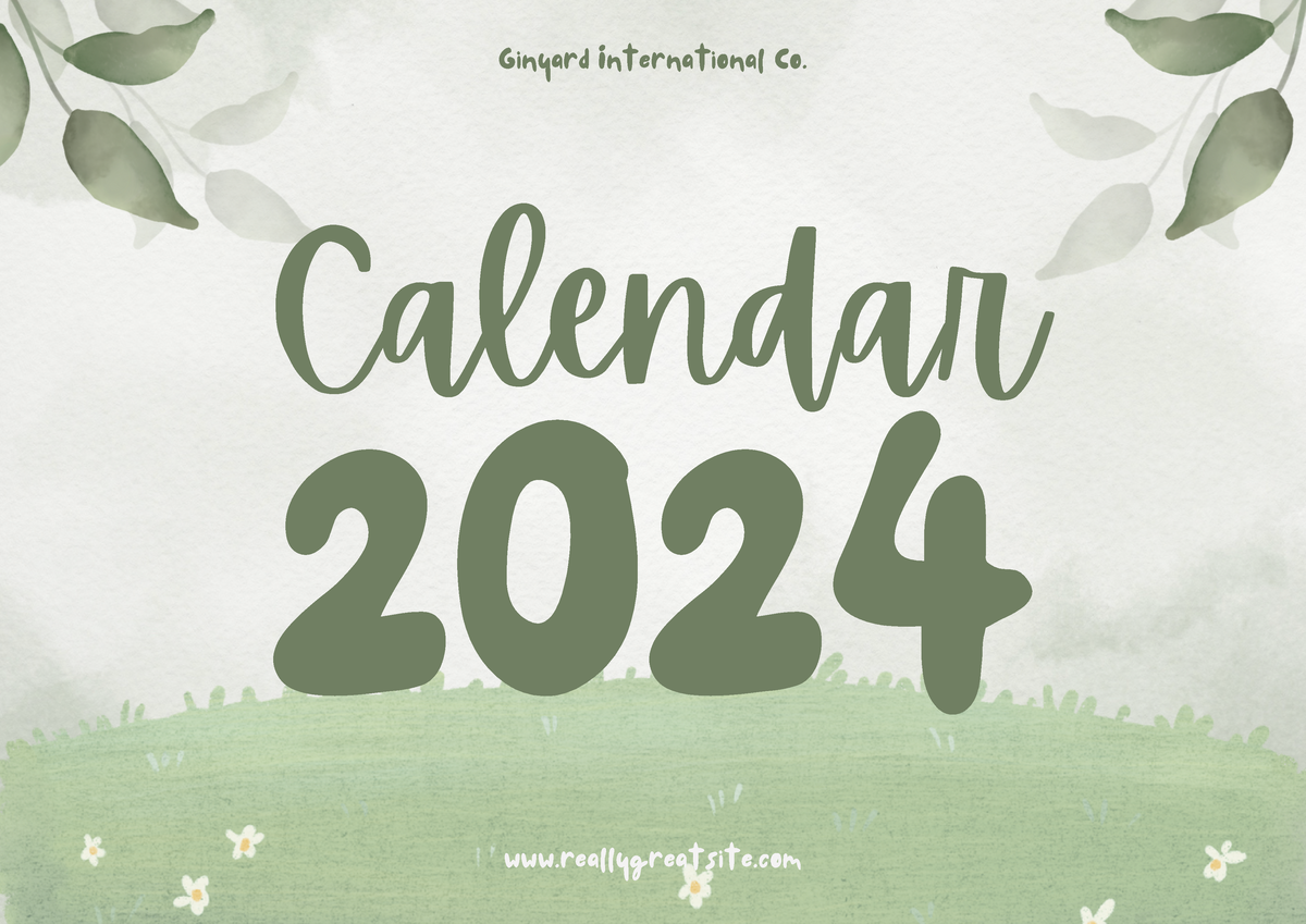 Watercolor Illustrative Monthly Wall Calendar 2024 - 2024 Calendar ...
