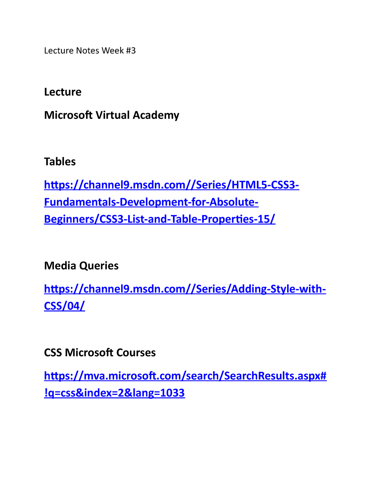 Lecture Notes Week 3 Msdnserieshtml5 Css3 Fundamentals Development For Absolute Beginners 0390