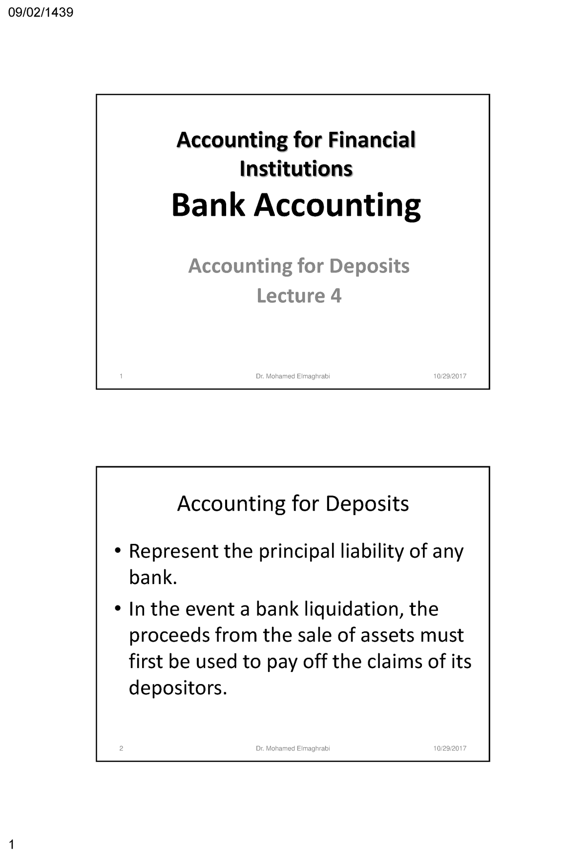 Accounting For Deposits - Accounting For Financial Institutions Bank ...