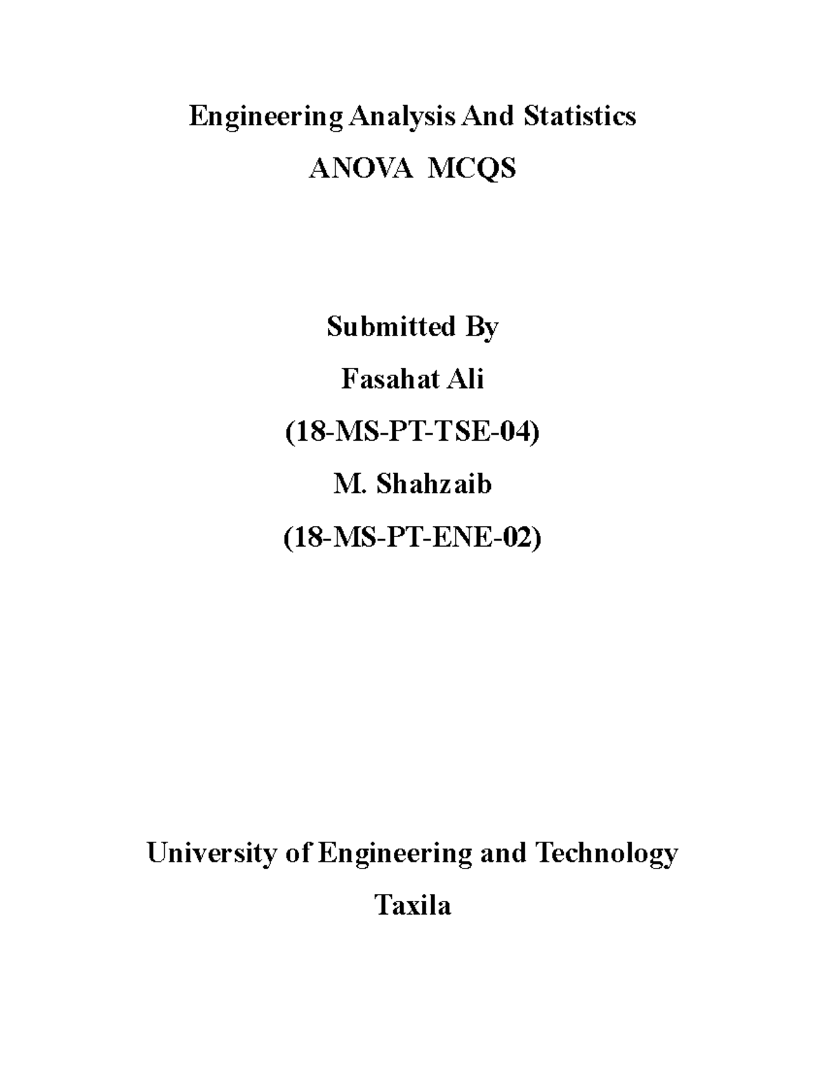 Anova MCQs - Electric Circuits (11th Edition) - Engineering Analysis ...