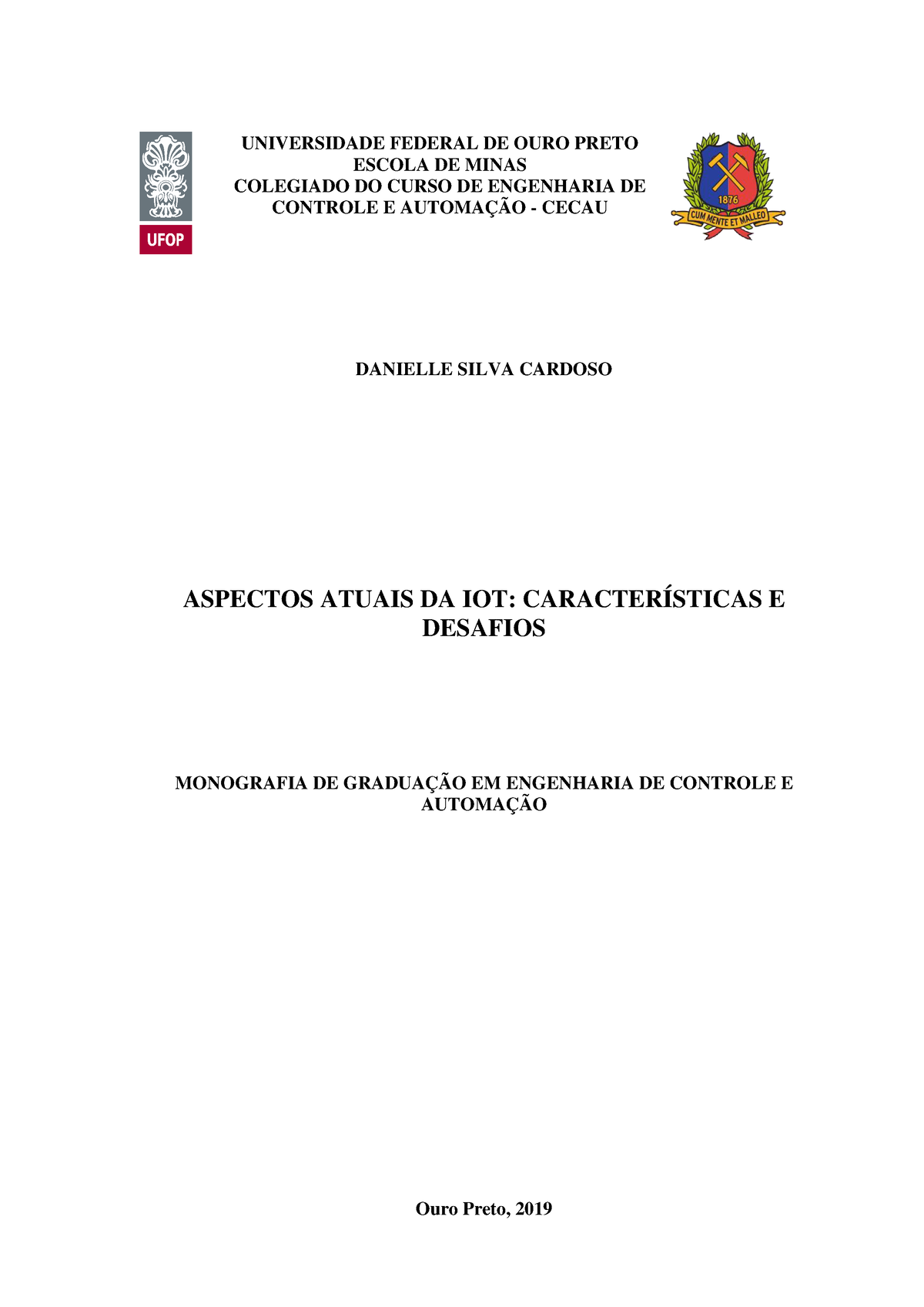 Monografia Aspectos Atuais Iot Ouro Preto 2019 Universidade Federal De Ouro Preto Escola De 6878