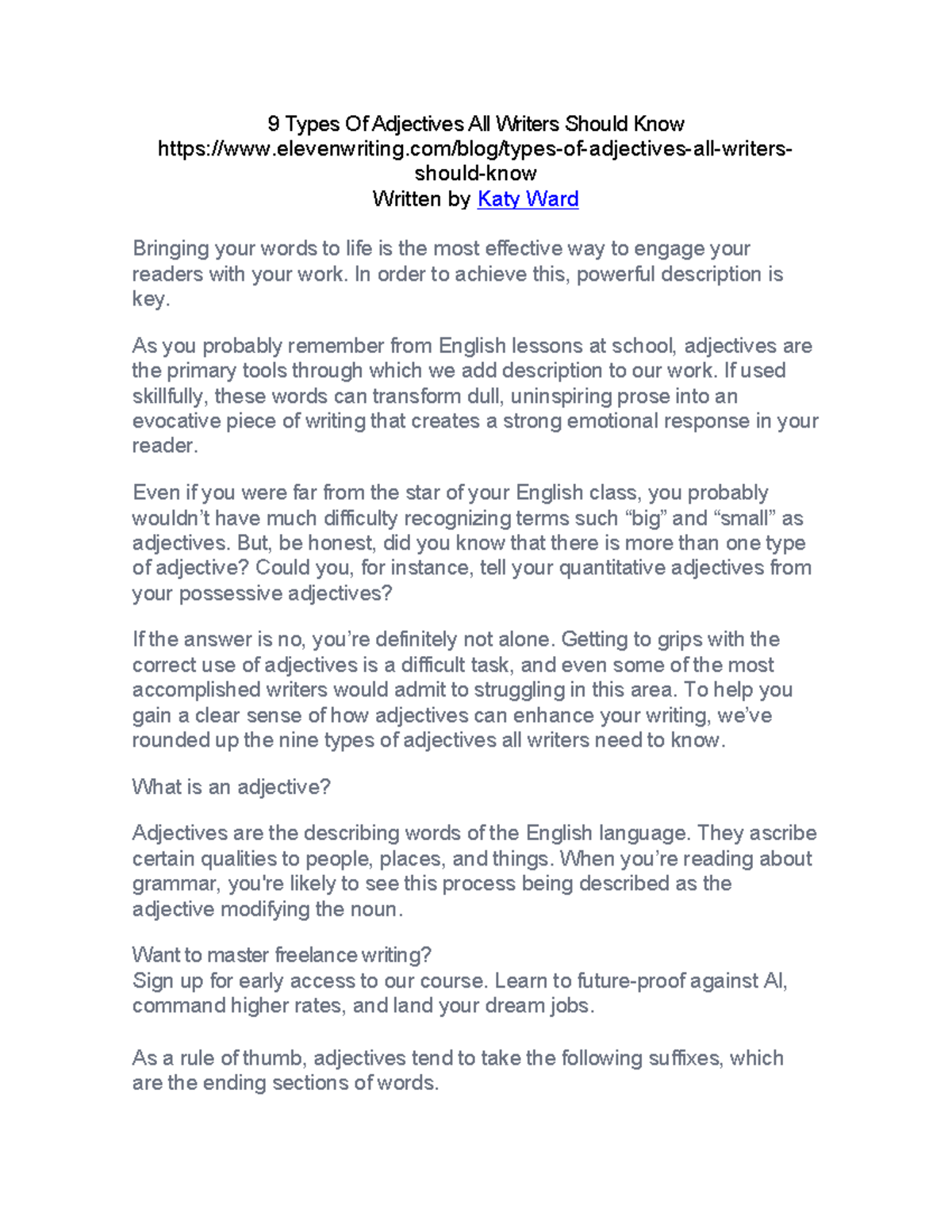 9 Types Of Adjectives All Writers Should Know - In order to achieve ...