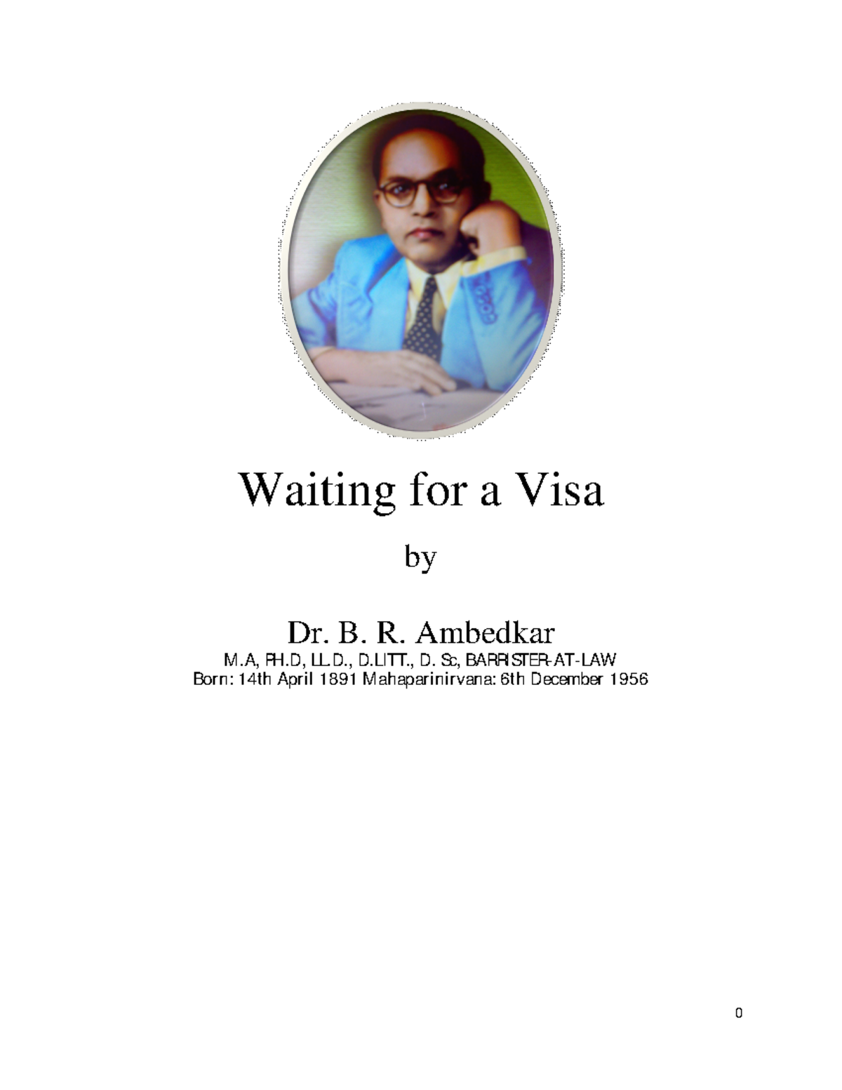 Waiting for a visa dr b r ambedkar waiting for a visa by dr b r